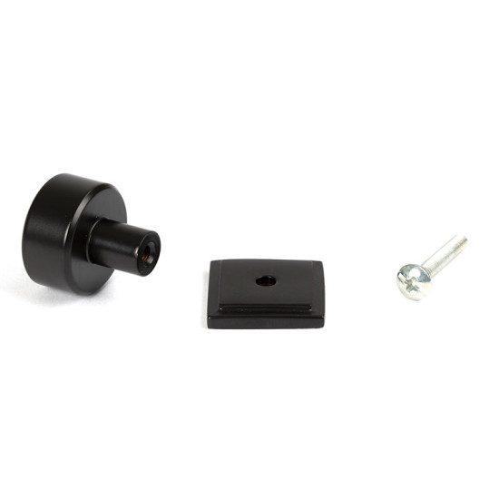 Aged Bronze Kelso Cabinet Knob on Square Rose