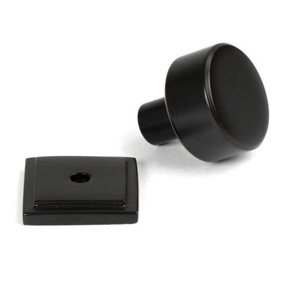 Aged Bronze Kelso Cabinet Knob on Square Rose