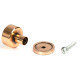 Polished Bronze Kelso Cabinet Knob on Round Rose