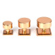 Polished Bronze Kelso Cabinet Knob on Square Rose