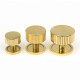 Polished Brass Judd Cabinet Knob on Round Rose