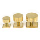 Polished Brass Judd Cabinet Knob on Square Rose