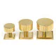 Polished Brass Judd Cabinet Knob on Square Rose