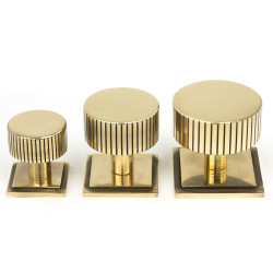 Aged Brass Judd Cabinet Knob on Square Rose