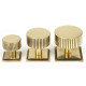 Aged Brass Judd Cabinet Knob on Square Rose