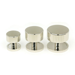 Polished Nickel Judd Cabinet Knob on Round Rose