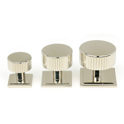 Polished Nickel Judd Cabinet Knob on Square Rose