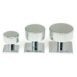 Polished Chrome Judd Cabinet Knob on Square Rose