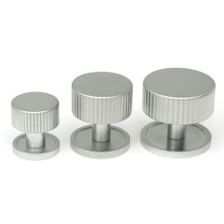 Satin Chrome Judd Cabinet Knob on Round Rose