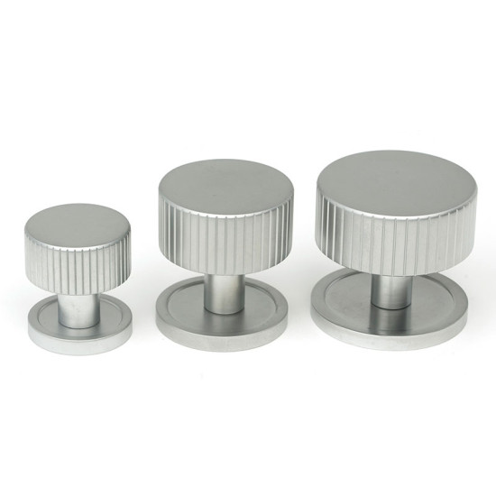 Satin Chrome Judd Cabinet Knob on Round Rose