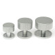 Satin Chrome Judd Cabinet Knob on Round Rose