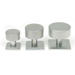 Satin Chrome Judd Cabinet Knob on Square Rose