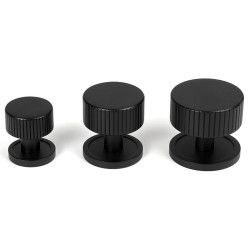 Matt Black Judd Cabinet Knob on Round Rose