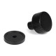 Matt Black Judd Cabinet Knob on Round Rose