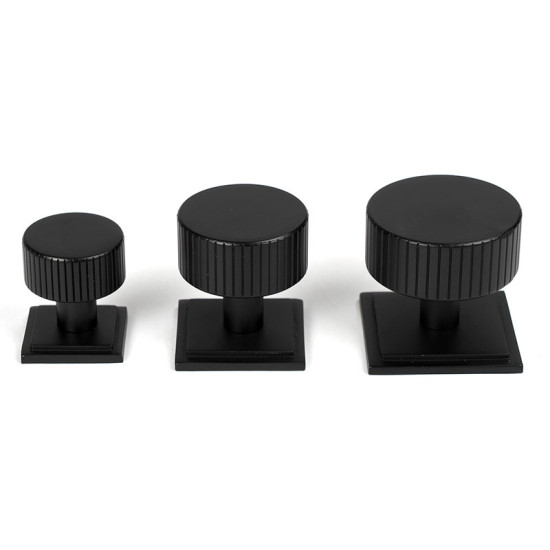 Matt Black Judd Cabinet Knob on Square Rose