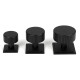 Matt Black Judd Cabinet Knob on Square Rose