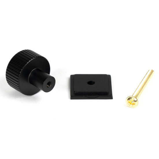 Matt Black Judd Cabinet Knob on Square Rose
