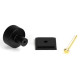 Matt Black Judd Cabinet Knob on Square Rose