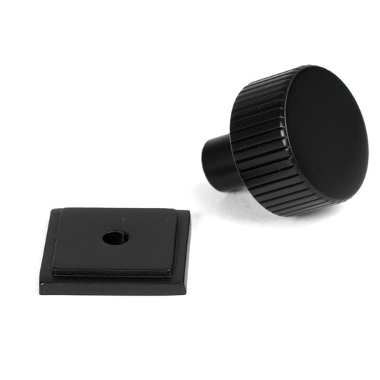 Matt Black Judd Cabinet Knob on Square Rose