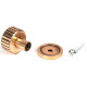 Polished Bronze Judd Cabinet Knob on Round Rose