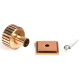 Polished Bronze Judd Cabinet Knob on Square Rose