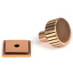 Polished Bronze Judd Cabinet Knob on Square Rose