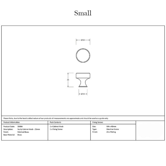 Polished Brass Scully Cabinet Knob
