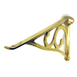 Brass Simple Scroll Glass Shelf Bracket