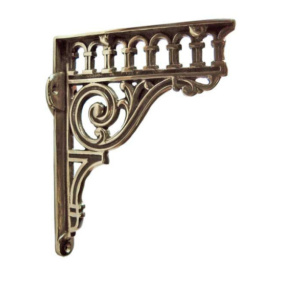 Brass Romanesque Shelf Bracket