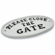 Please Close The Gate Sign  - White Finish