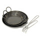 Set of 3 Skillets plus Handle - Kadai