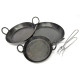 Set of 3 Skillets plus Handle - Kadai