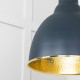 Hammered Brass Brindley Pendant in Soot