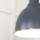 White Gloss Brindley Pendant in Slate