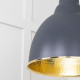 Hammered Brass Brindley Pendant in Slate