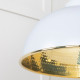 Hammered Brass Harborne Pendant in Birch