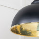 Hammered Brass Harborne Pendant in Elan Black