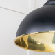 Smooth Brass Harborne Pendant in Elan Black