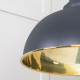Smooth Brass Harborne Pendant in Slate