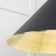 Hammered Brass Hockley Pendant in Elan Black