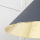 Smooth Brass Hockley Pendant in Slate