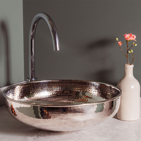 Hammered Nickel Round Sink