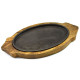 Kadai Cast Sizzling Plate with Wooden Tray