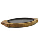 Kadai Cast Sizzling Plate with Wooden Tray