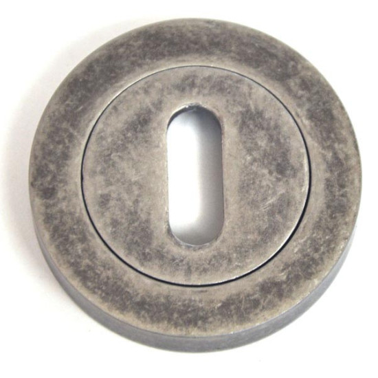Round Escutcheon - Distressed Silver Finish