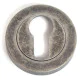Euro Escutcheon - Distressed Silver Finish