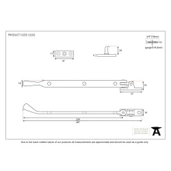 Traditional Blacksmith  Pear Drop Casement Stay