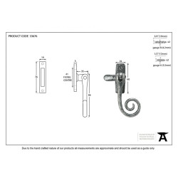 Blacksmith Pewter Patina Monkeytail Casement Fastener