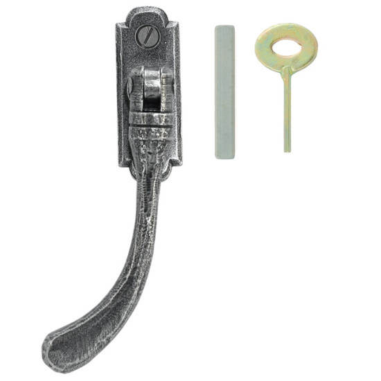 Blacksmith Pewter Patina Locking Pear Drop Espagnolette Casement Fastener