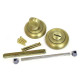 Bathroom Door Turn Knob with a Radius Edge Rose  - Matt Antique Brass Finish